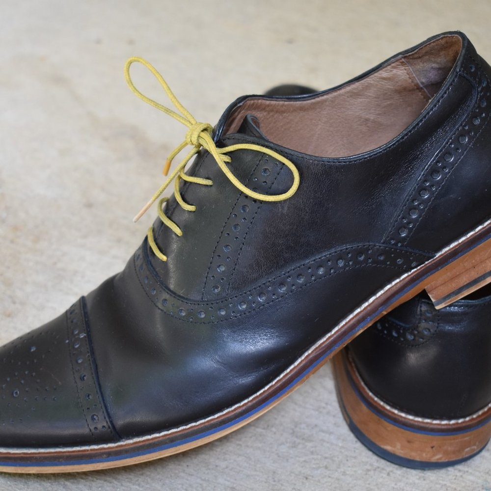 Johnston & Murphy Conard Cap Toe Black Calfskin 20-8681 Size 11 M